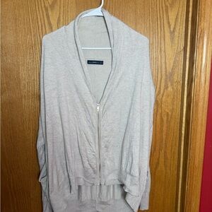 Zara Beige Shawl-Collar Zip Cardigan